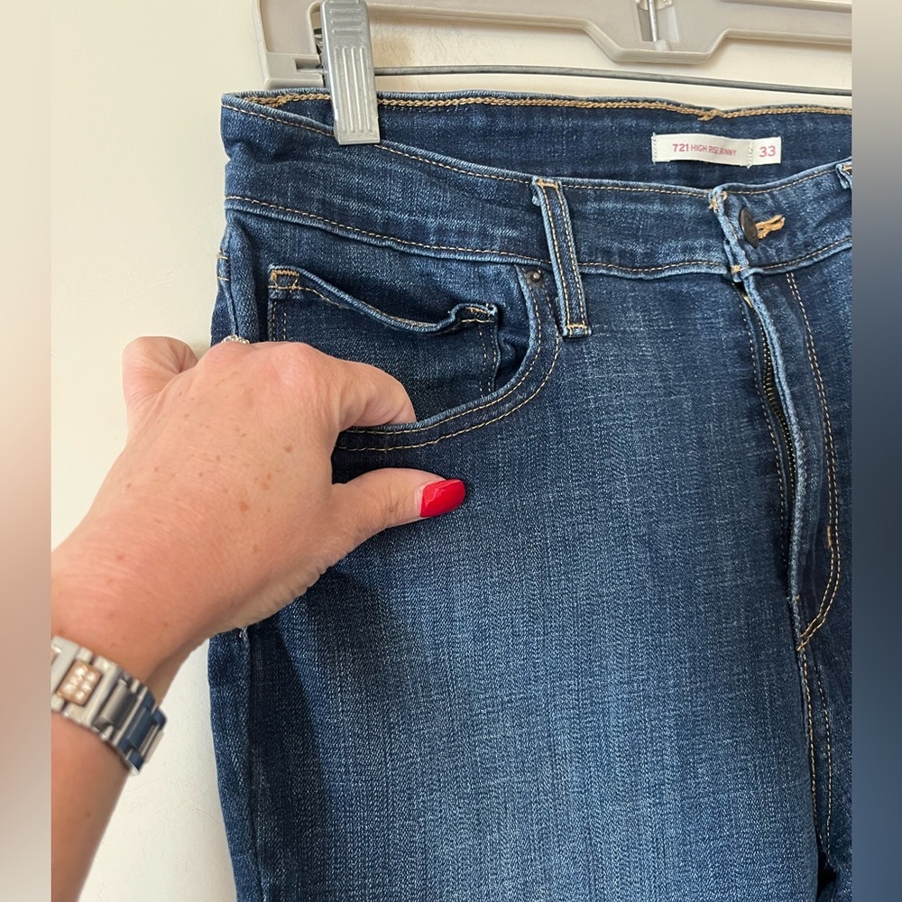 Levi's Dark Blue 721 High Rise Women's Skinny Jeans Size 33X29 - Picture 8 of 14